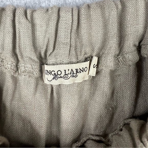 Lungo L’arno Womens Linen Dress Size Small Lace Off the Shoulder Tie Sleeves - Picture 12 of 12